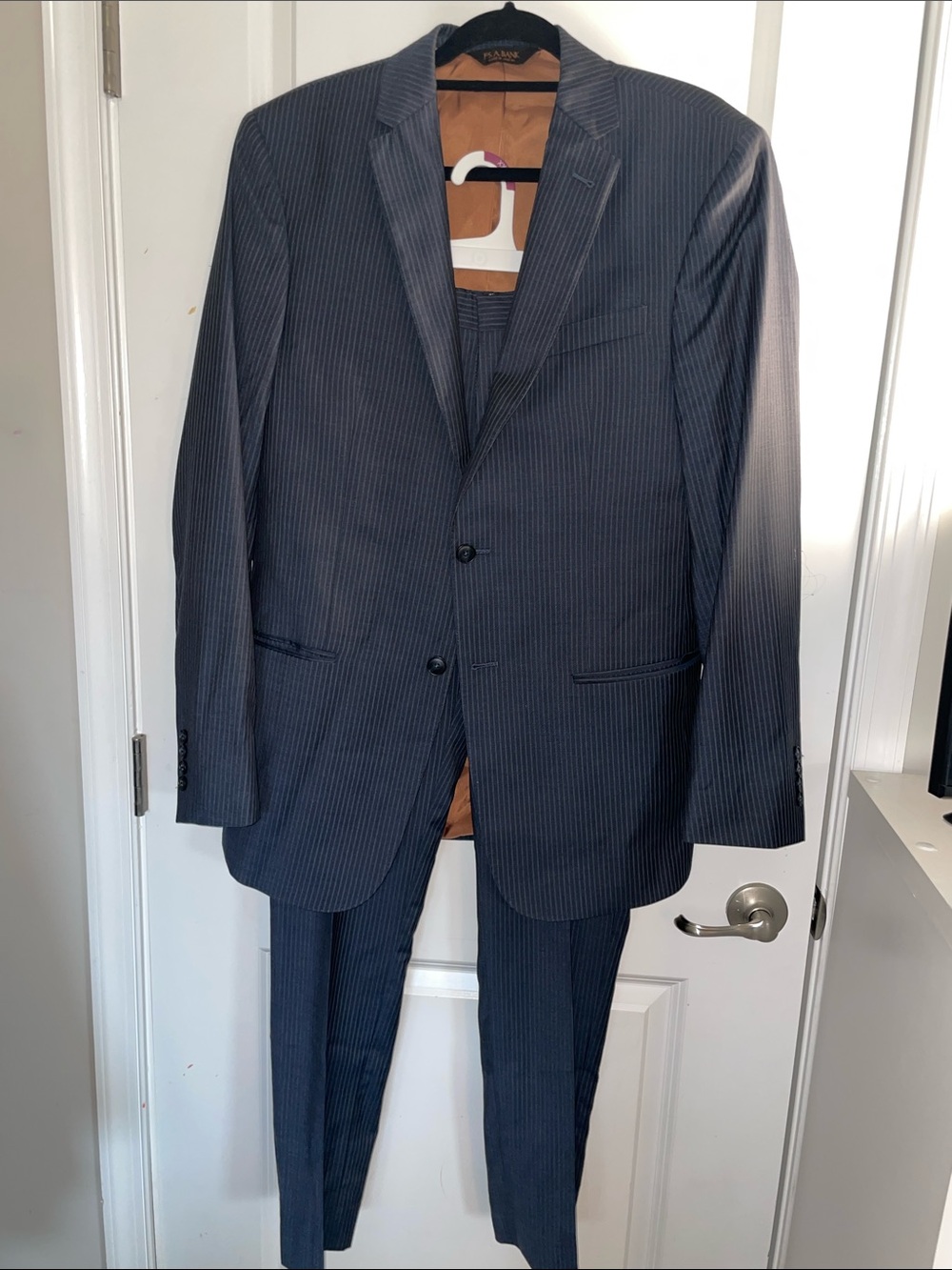 Jos. A Banks Navy Pinstripe Two-Piece Suit - Slim fit